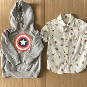 Marvel Captain America Shield - Marvel Avengers button shirt